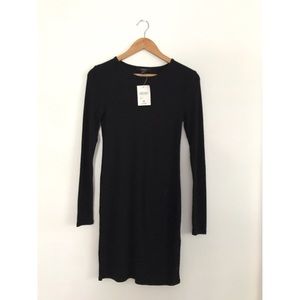 Black Knit Long Sleeve Dress